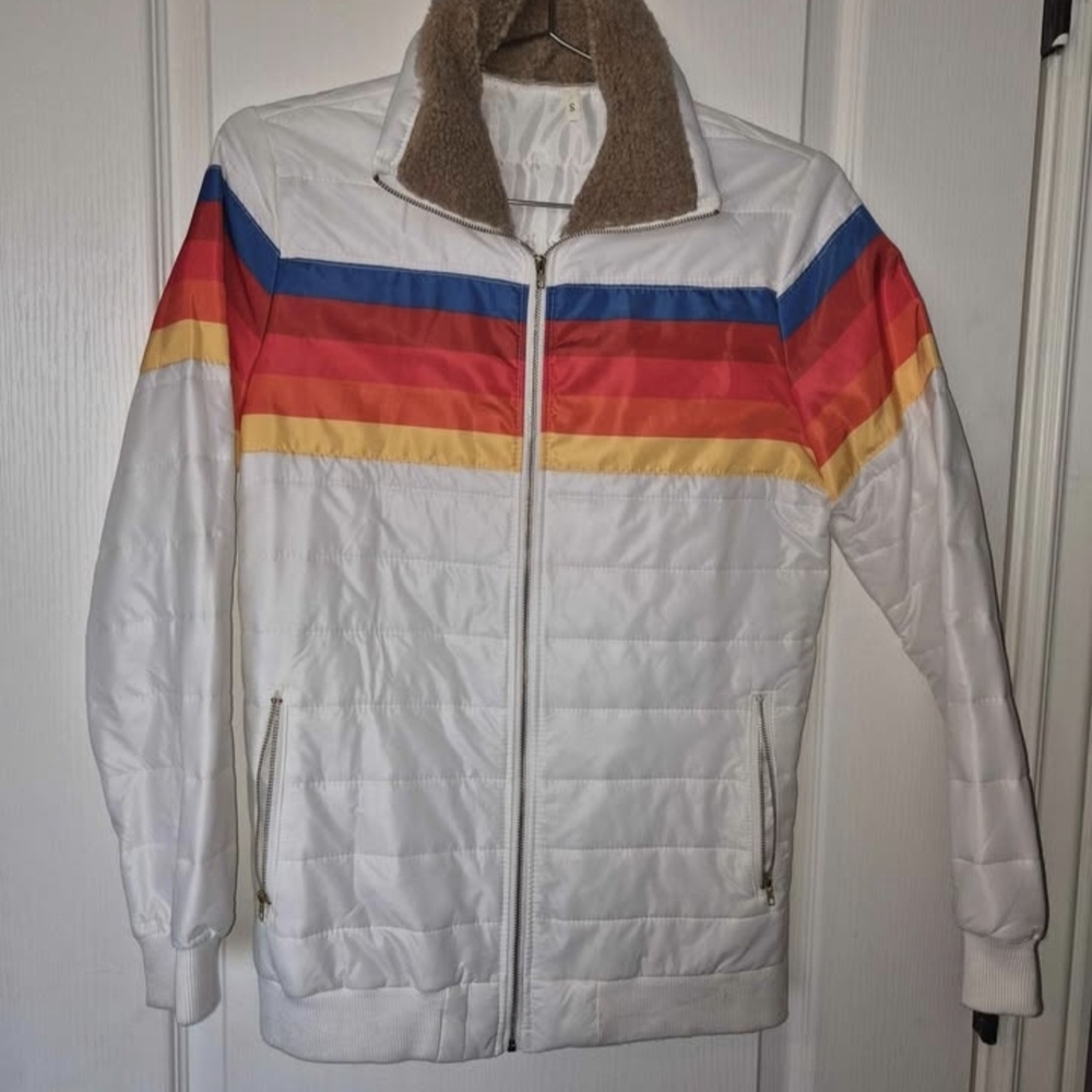 Retro Striped Puffer Jacket